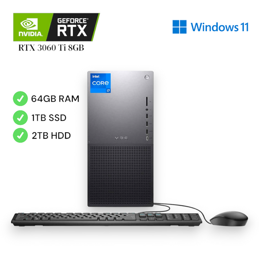 OPEN BOX Dell XPS 8960 Desktop i7-13700 64GB RAM 1TB+2TB GeForce RTX 3060 Ti 8GB